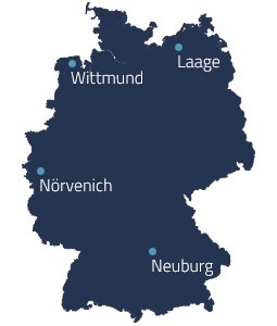 Landkarte mit Standorten